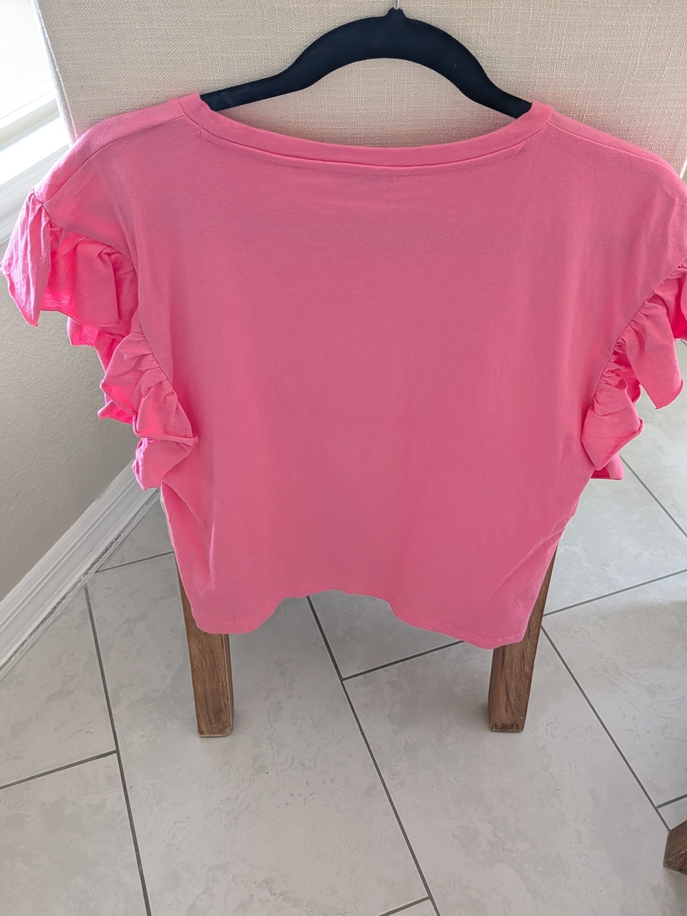 Zara Pink Ruffle Sleeve Tee